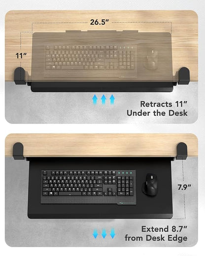 HUANUO Keyboard Tray Under Desk, Keyboard Holder - Image 6