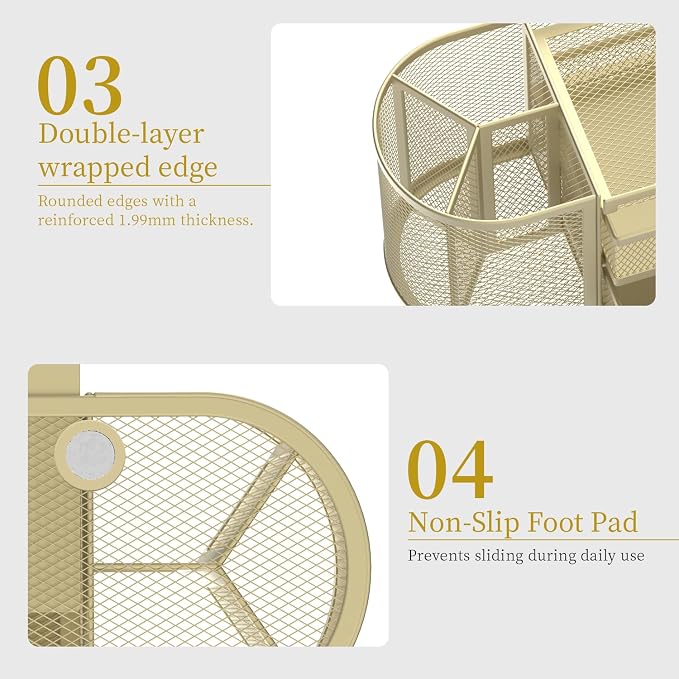SUPEASY Mesh Desk Organizer, Desk Organizers and Accessories, Pen Holder - Image 6
