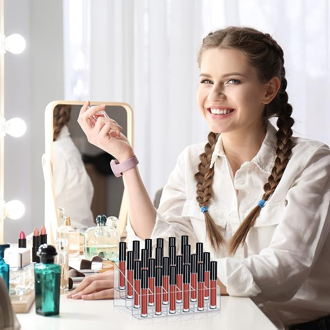 Macarrie 4 Pieces Lipstick Holder Organizer 24 Slot Acrylic Lipstick Makeup - Image 6