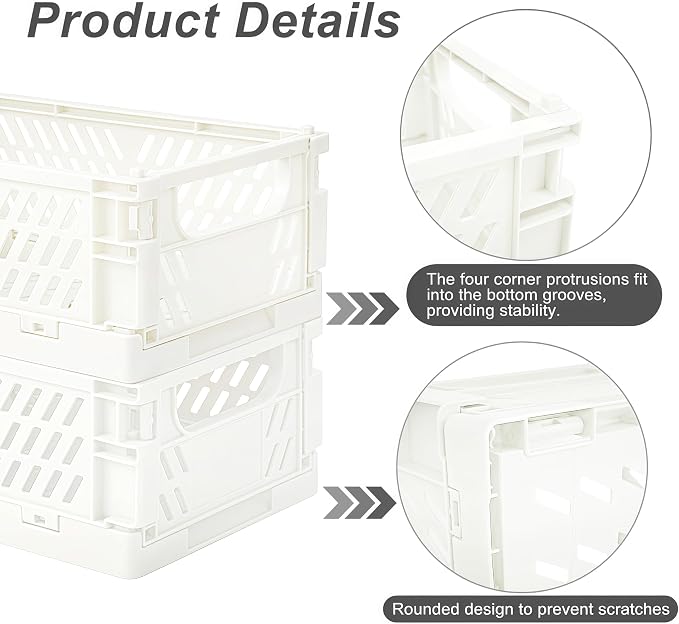 6 Pack Mini Foldable Small Plastic Baskets - Image 3