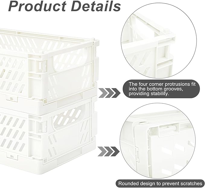 2 Pack Mini Foldable Small Plastic Baskets - Image 3