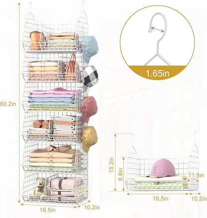 6 Tier Extra Large Hanging Closet Organizer, Closet Storage Hanging - Image 3
