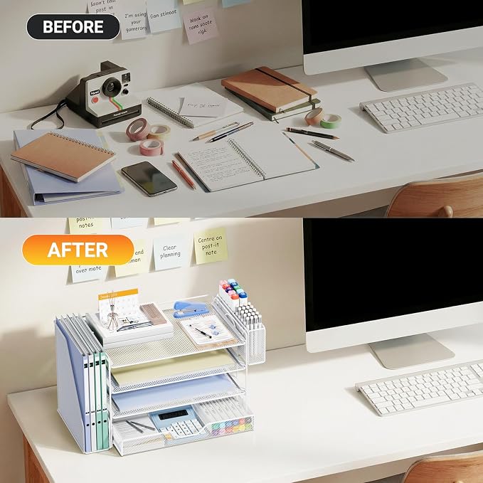 OPNICE Desk Organizer, 4-Tier Desktop File Organizer - Image 2