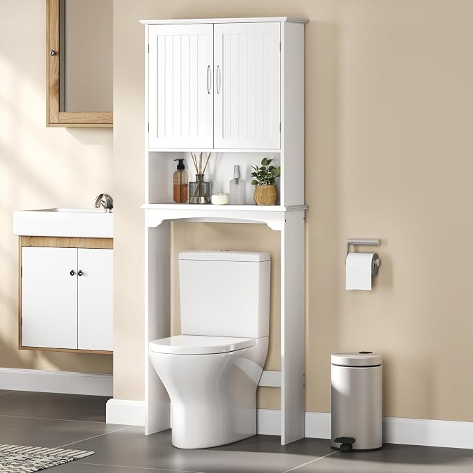 Yaheetech Over the Toilet Storage Cabinet, Bathroom Organizer, Open Compartment - Image 4