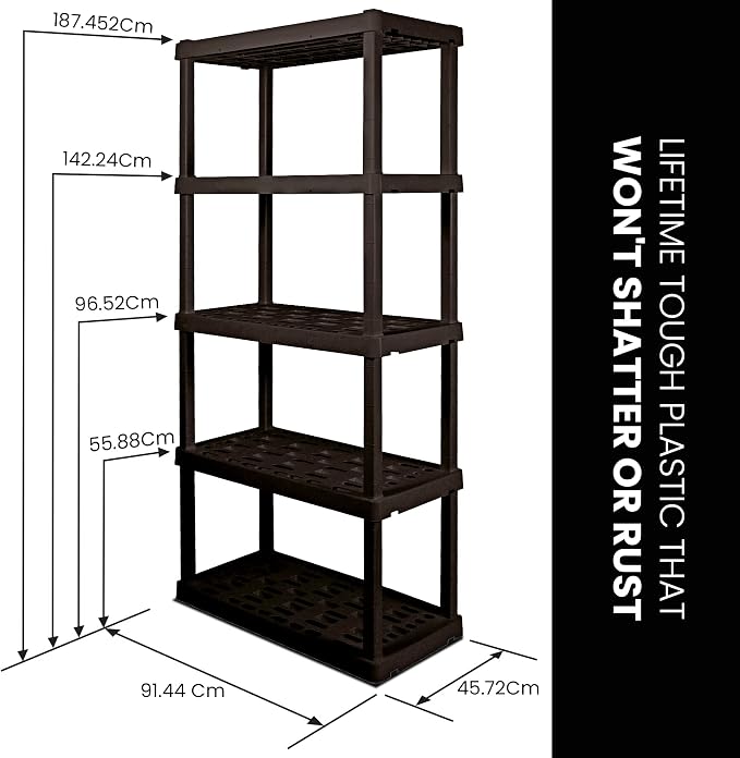 Koolatron Oskar Small Interlocking Shelving Unit, Tool-Free Assembly, Heavy - Image 3