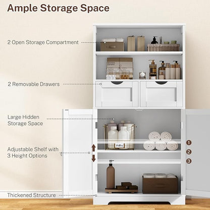 Iwell Tall Bathroom Cabinet, Storage Cabinet - Image 4