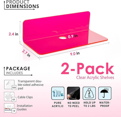 OAPRIRE Acrylic Floating Shelves Set of 2 - Image 2