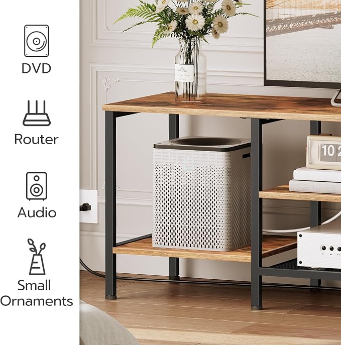 HOOBRO TV Stand with Power Outlets to 75 Inches, TV Console Table with Open - Image 5