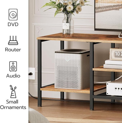 HOOBRO TV Stand with Power Outlets to 75 Inches, TV Console Table with Open - Image 5