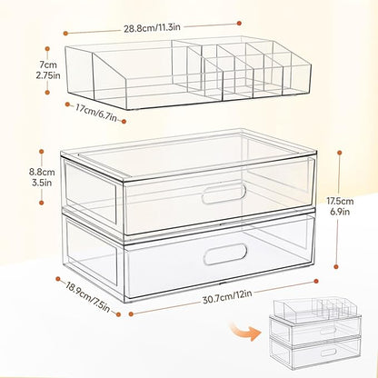 Clear Stackable Makeup Organizer - Image 3