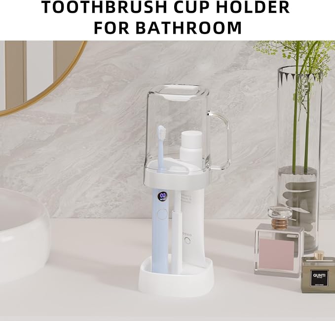 Toothbrush Holder with Cover/Cup, Bathroom Counter Organizer - Image 8