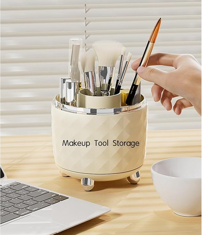 360° Rotating Makeup Organizer, Spinning Cosmetic Storage Tower - Image 3