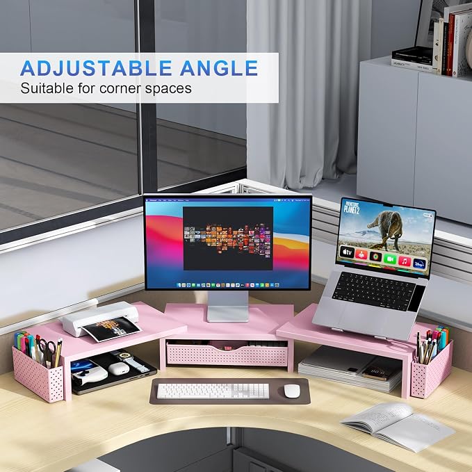 gianotter Dual Monitor Stand Riser, Desk Organizer - Image 3