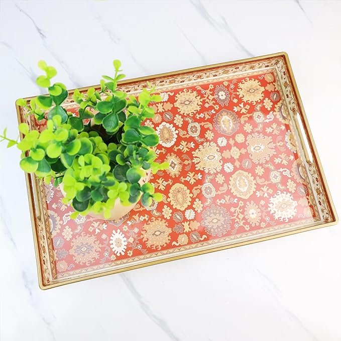 Spsyrine Serving Tray, Plastic Rectangular Coffee Table Tray - Image 4