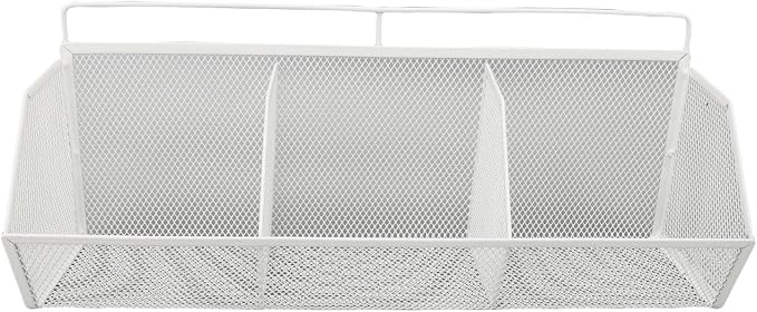 Metal Wire Basket, 3 Grids Wall Hanging Baskets, Wall Mount Slanted Opening - Image 4