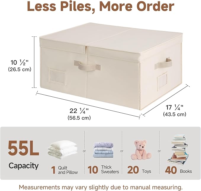 StorageWorks 55L Extra Large Fabric Storage Bins - Image 6