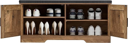 HOMSHO Farmhouse Shoe Storage Bench - Image 9