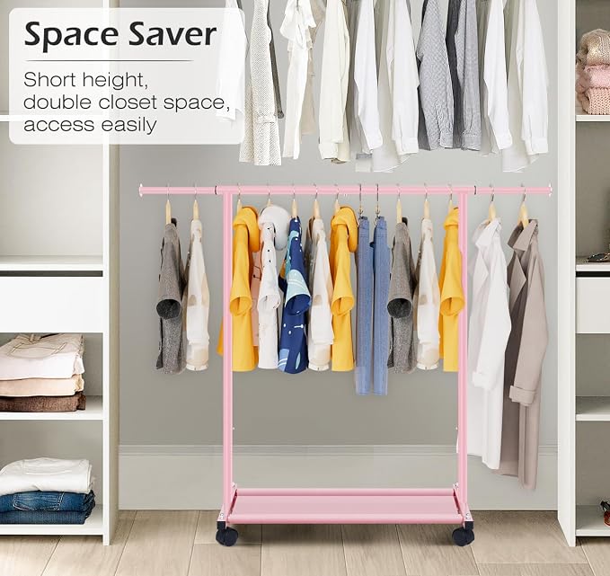 MISSLO Small Garment Racks for Hanging Clothes Rack Mini Kids Clothing Rack - Image 3