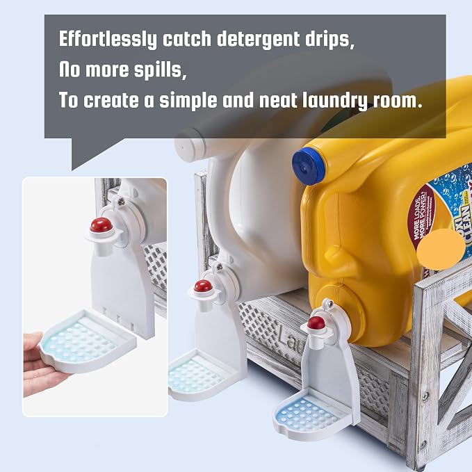 Besuerte Farmhouse Laundry Detergent Holder – Wooden Laundry Soap Organizer and - Image 4