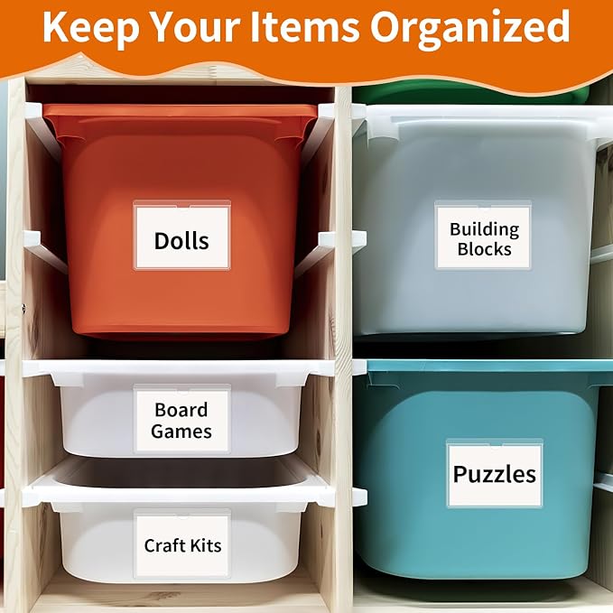 44 Pcs Storage Bin Labels, 4×6 in Index Card Holder, Waterproof & Clear - Image 6