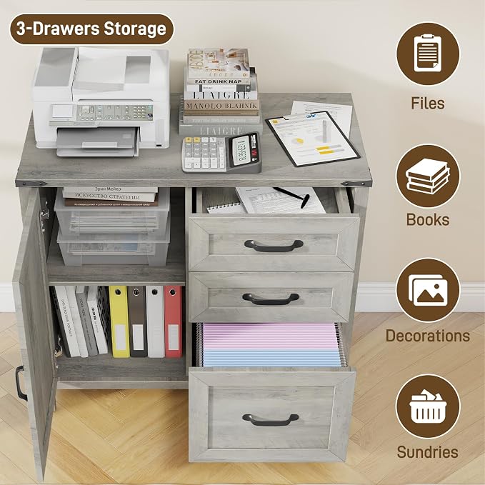 3 Drawers Farmhouse File Cabinet - Image 4