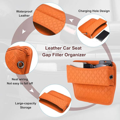 HARFINGTON Car Seat Gap Filler Organizer 11.5 x 8 x 2.1 Inch Leather Universal - Image 3