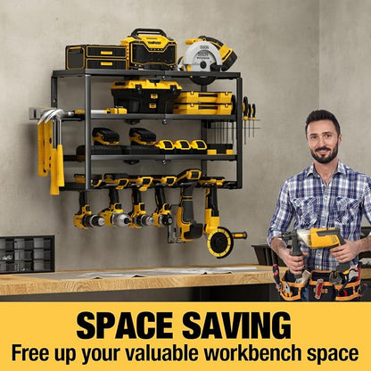 YYR 4 Layer Power Tool Organizer Wall Mount, Cordless Drill Hanger Storage Rack - Image 4