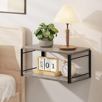 Floating Nightstand, Wood Bedside Shelf Wall Mounted Nightstand, Floating by NANAGIFTREE