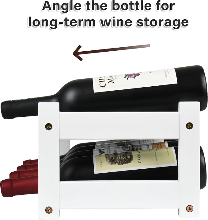 VASMIA Wine Rack, 2-Tier Bamboo Wine Racks Countertop Cabinet Wine Holder Wine - Image 7
