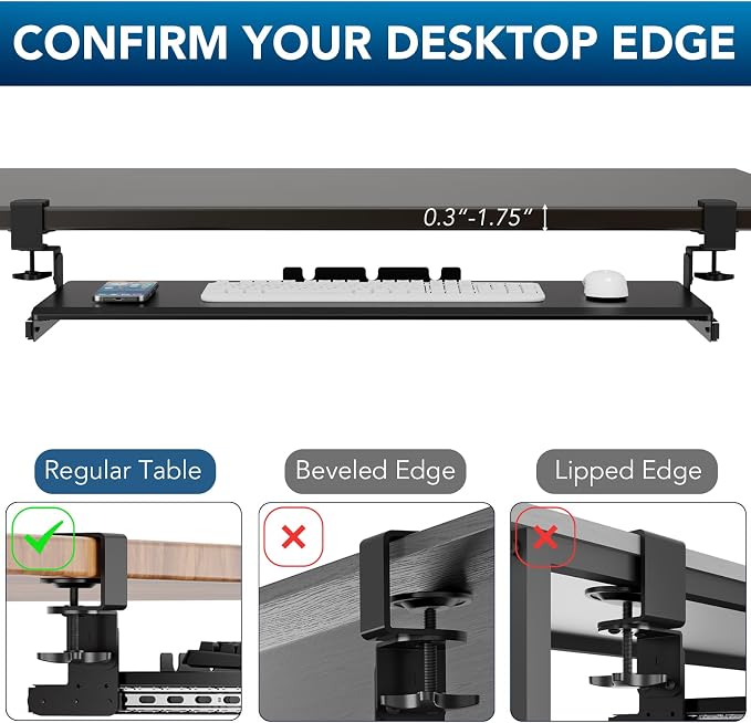 AX WABER Keyboard Tray Under Desk Pull Out - Image 7