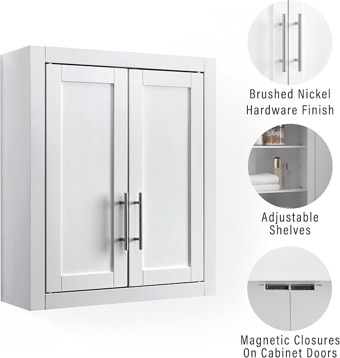 Crosley Furniture Savannah Wall Mounted Bathroom Storage Medicine Cabinet - Image 4