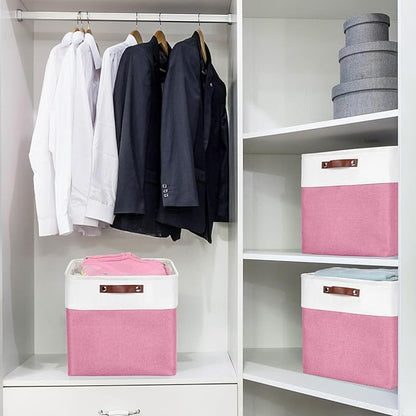 13x13 Cube Storage Bins, Collapsible Fabric Storage Box, 4 Pack Closet Baskets - Image 3