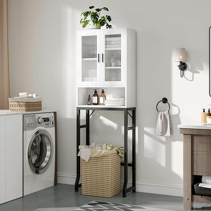 White Over The Toilet Storage Cabinet - Image 7
