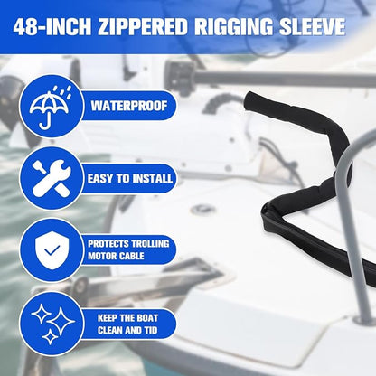 48inch Neoprene Trolling Motor Cable Sleeve 2'' Dia Cable Organizer | Protect & - Image 3