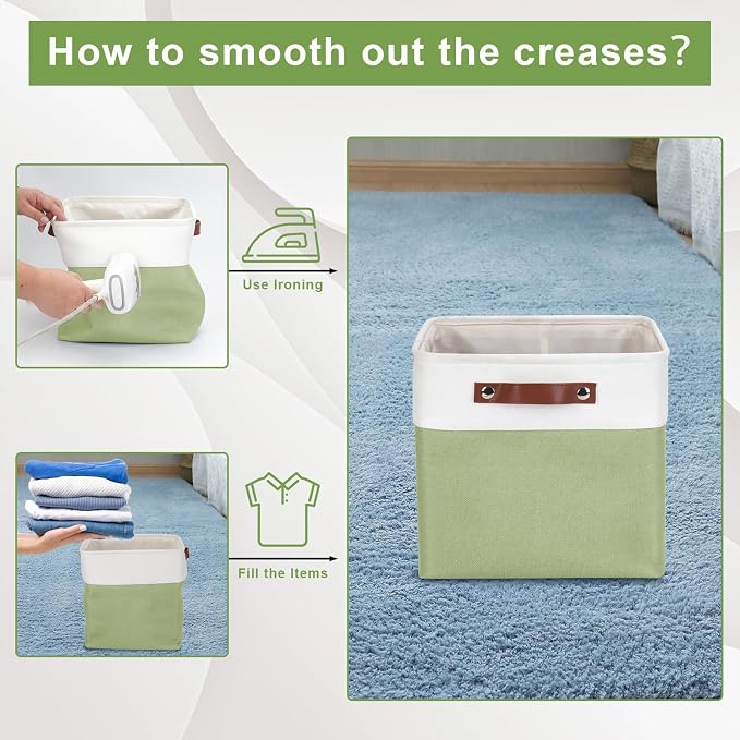 Collapsible Fabric Storage Cubes 11x11 Cube Storage Bins, 4 Pack Closet Baskets - Image 5