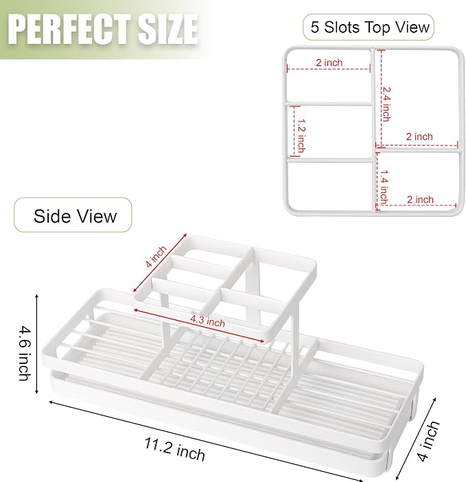 Toothbrush Holders Toothpaste Organizer Bathroom Accessories, 5 Slots, - Image 6