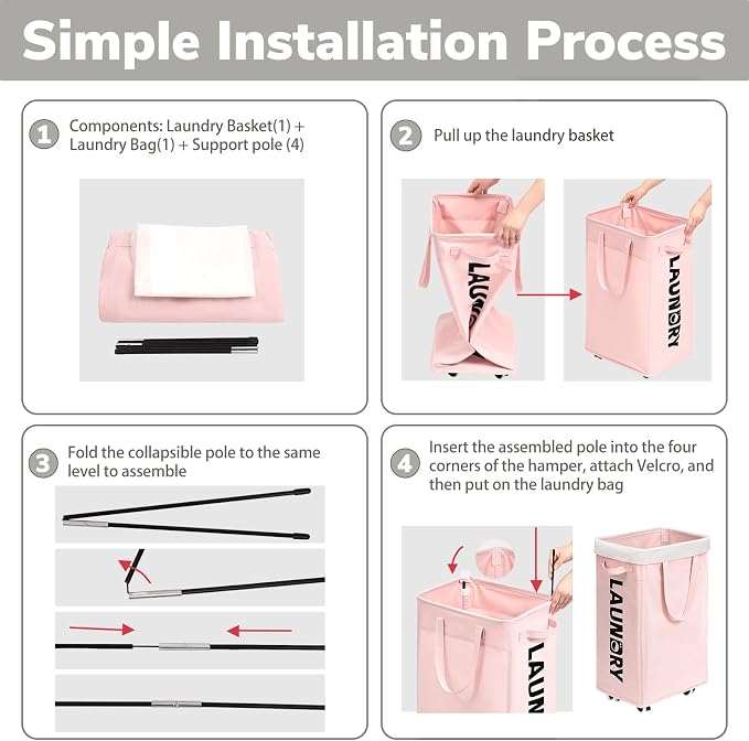 Goodpick Pink Laundry Baskets - Image 2