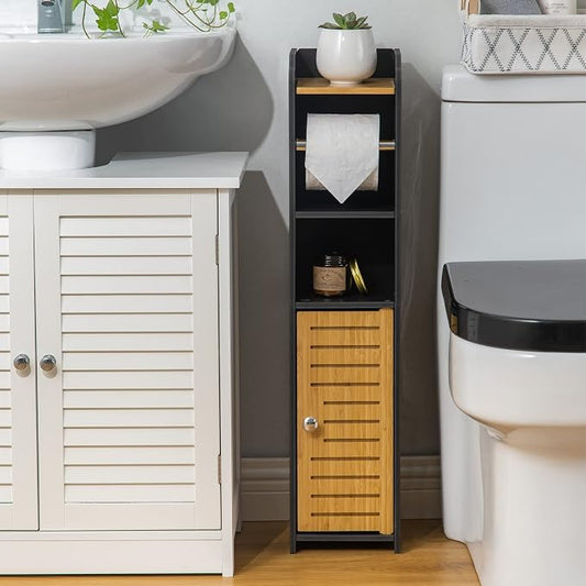 AOJEZOR Toilet Paper Holder Stand: No Drill Fit Small Bathroom by AOJEZORBathroomCabinets