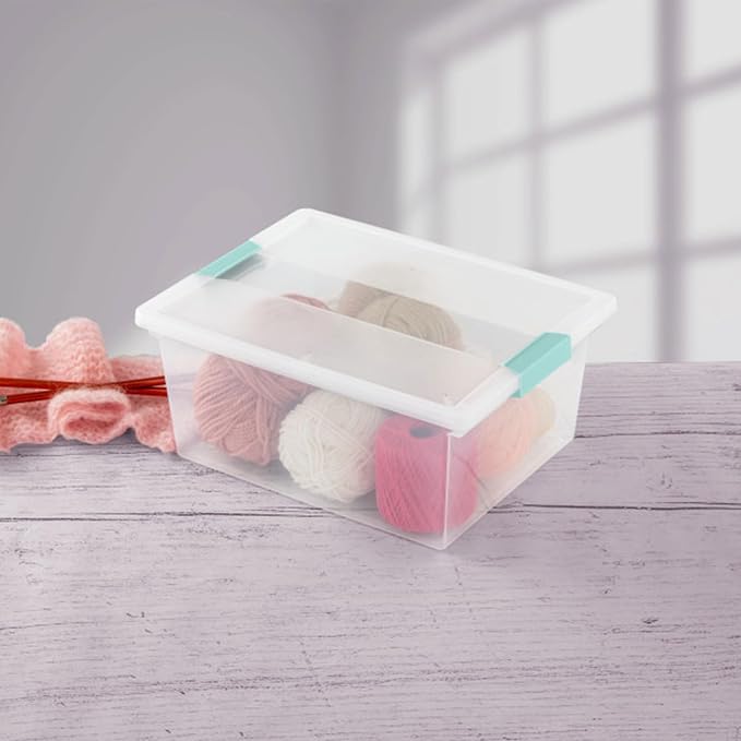 Sterilite 4-Pack Clip Box, Large Stackable Plastic Storage Bins w/ Latching Lids - Image 5