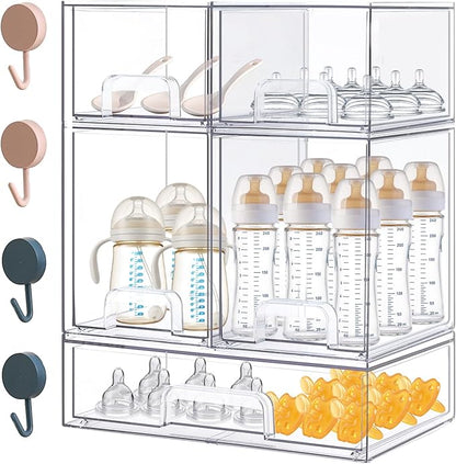 Baby Bottle Organizer with Hooks by Zebrater