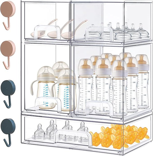 Baby Bottle Organizer with Hooks by Zebrater
