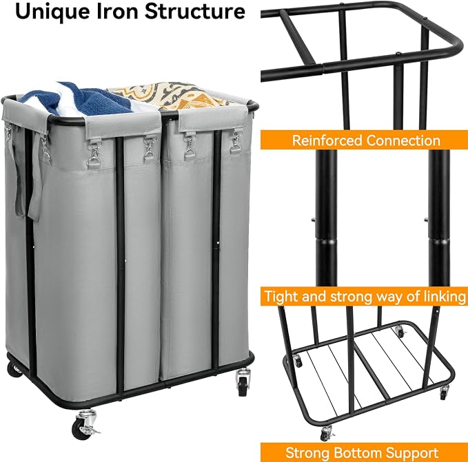 WOWLIVE Double Laundry Hamper - Image 5