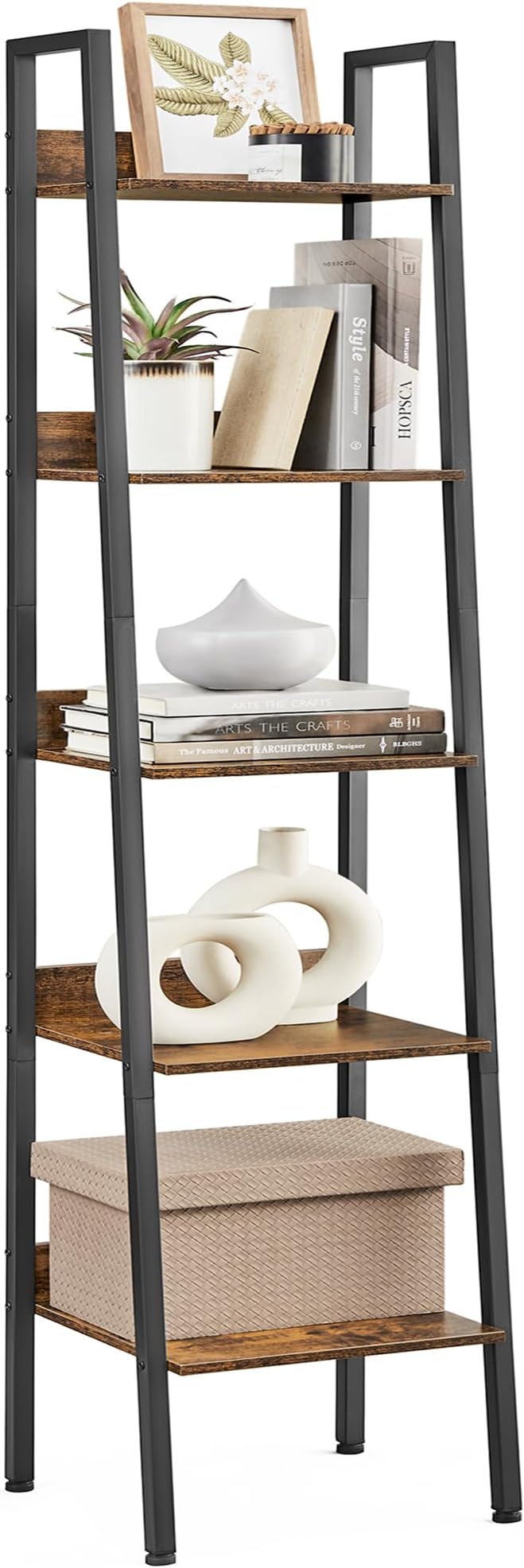 VASAGLE Bookshelf, 5-Tier Narrow Book Shelf, 11.8 x 13.3 x 66.9 Inches by VASAGLEbySONGMICSHOME