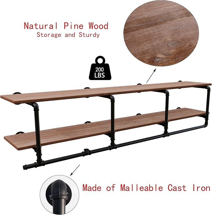 Clothes Rack 72in, Wall Mounted Garment Rack - Image 7