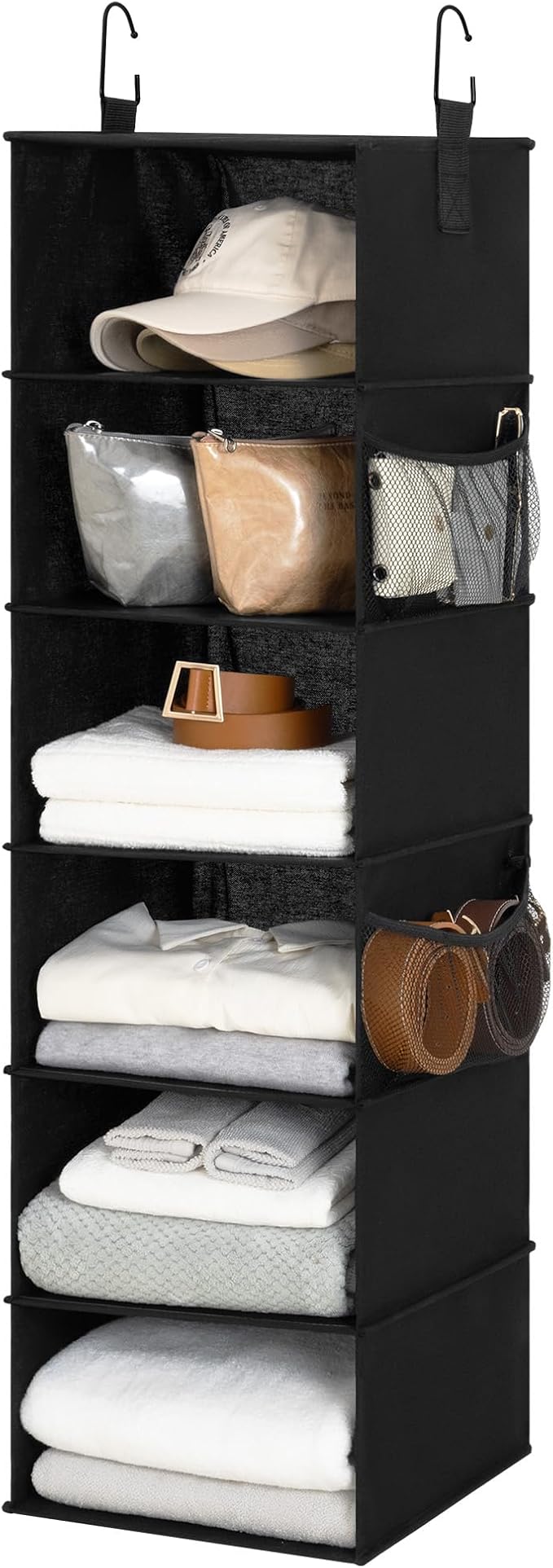 StorageWorks 6-Shelf Hanging Closet Organizers, Foldable Closet Storage by StorageWorks