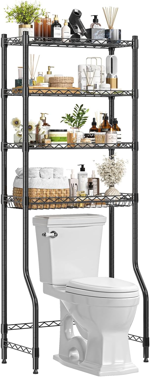 Simple Trending 4 Tier Over The Toilet Storage Rack, Bathroom Organizers and by SimpleTrending