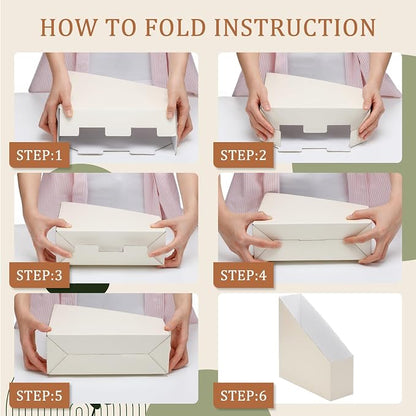 Boho Plant Magazine File Holder Decorative Set of 4 | Foldable Magazine Storage - Image 4