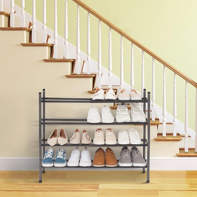 STORAGE MANIAC Expandable Shoe Rack, 16 Pairs Stackable Small Shoe Rack - Image 7