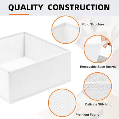 Criusia Drawer Organizer Clothes 6 Pack White- Dresser Organizer Bins - Image 6