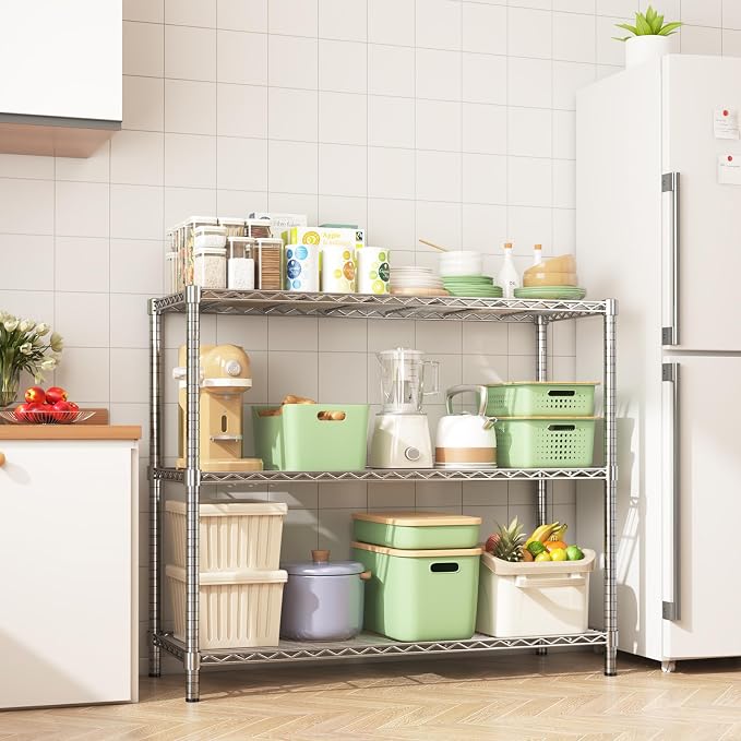 45" W x 20" D x 47" H Heavy Duty Wire Shelving Unit, 3-Tier Utility Storage - Image 2